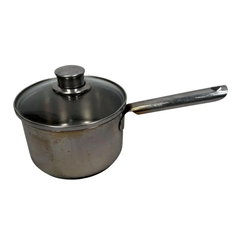 Kuhn Rikon‎ Saucepan with Glass Lid Cooking Pot Pan Switzerland Stainless Steel